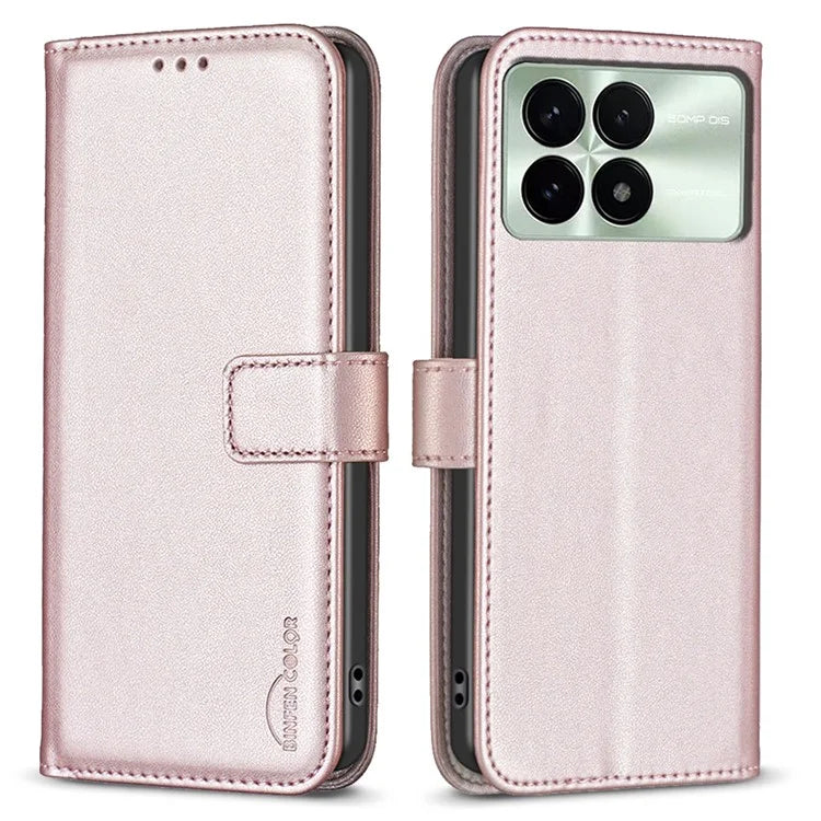 BINFEN COLOR BF17 For Xiaomi Redmi K70 5G  /  K70 Pro 5G Drop-proof Case Imprint Leather Cover with Card Holder