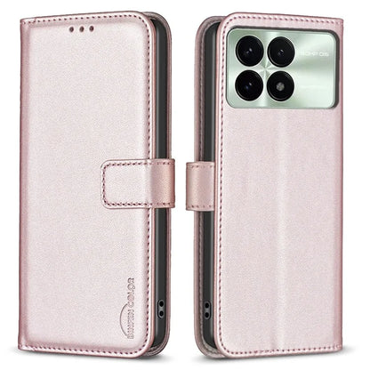 BINFEN COLOR BF17 For Xiaomi Redmi K70 5G  /  K70 Pro 5G Drop-proof Case Imprint Leather Cover with Card Holder