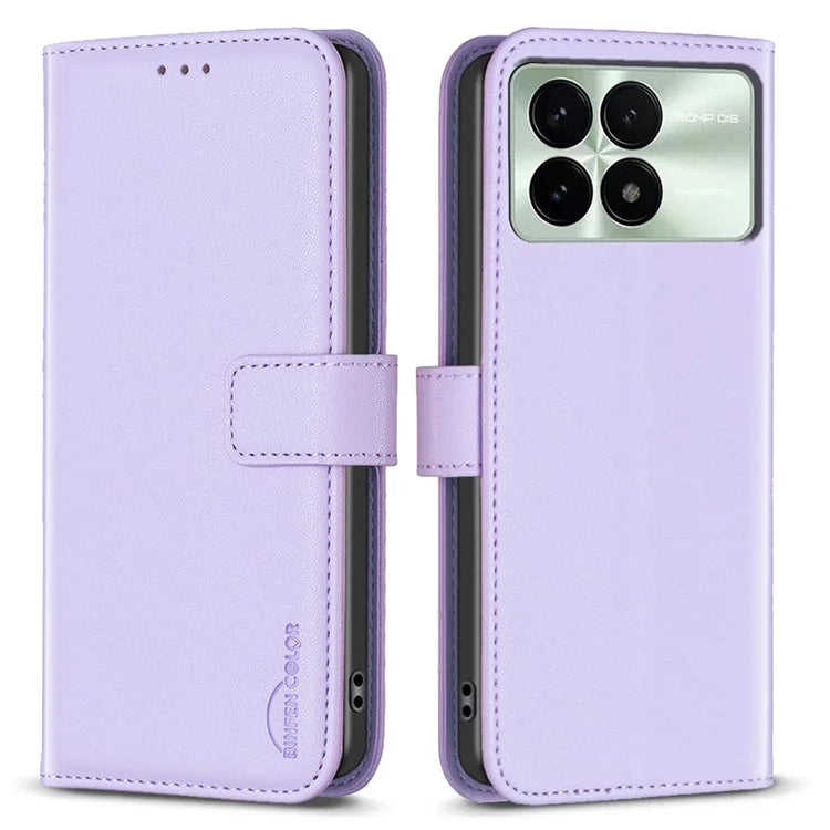 BINFEN COLOR BF17 For Xiaomi Redmi K70 5G  /  K70 Pro 5G Drop-proof Case Imprint Leather Cover with Card Holder