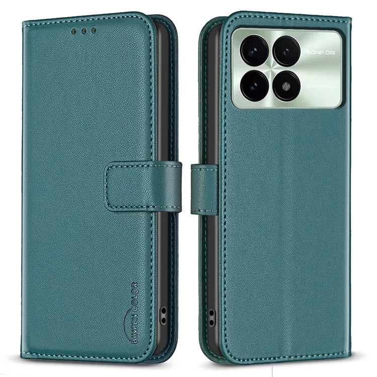 BINFEN COLOR BF17 For Xiaomi Redmi K70 5G  /  K70 Pro 5G Drop-proof Case Imprint Leather Cover with Card Holder