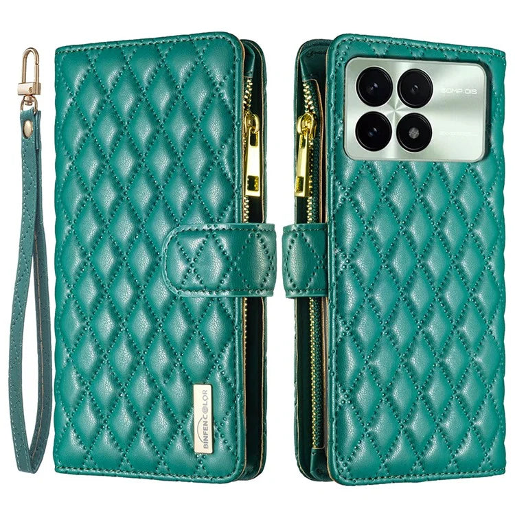 BINFEN COLOR BF Style-15 For Xiaomi Redmi K70 5G  /  K70 Pro 5G Leather Case Phone Flip Cover with Zipper Wallet