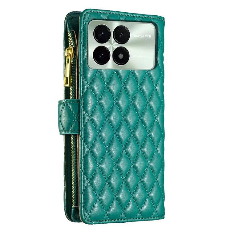 BINFEN COLOR BF Style-15 For Xiaomi Redmi K70 5G  /  K70 Pro 5G Leather Case Phone Flip Cover with Zipper Wallet