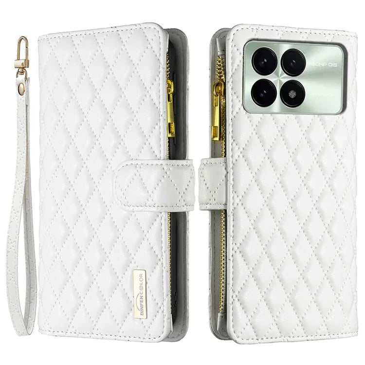 BINFEN COLOR BF Style-15 For Xiaomi Redmi K70 5G  /  K70 Pro 5G Leather Case Phone Flip Cover with Zipper Wallet