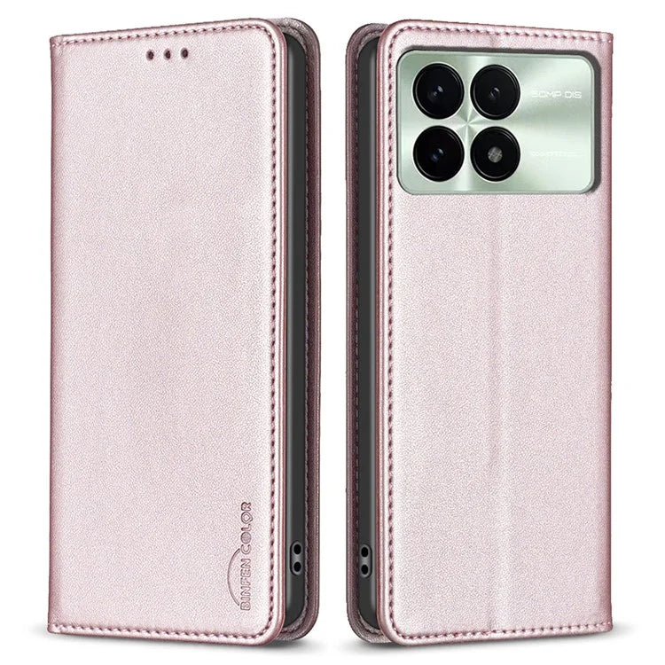 BINFEN COLOR BF18 For Xiaomi Redmi K70 5G  /  K70 Pro 5G Case Stand PU Leather Flip Cover with 3 Card Slots