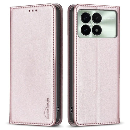 BINFEN COLOR BF18 For Xiaomi Redmi K70 5G  /  K70 Pro 5G Case Stand PU Leather Flip Cover with 3 Card Slots