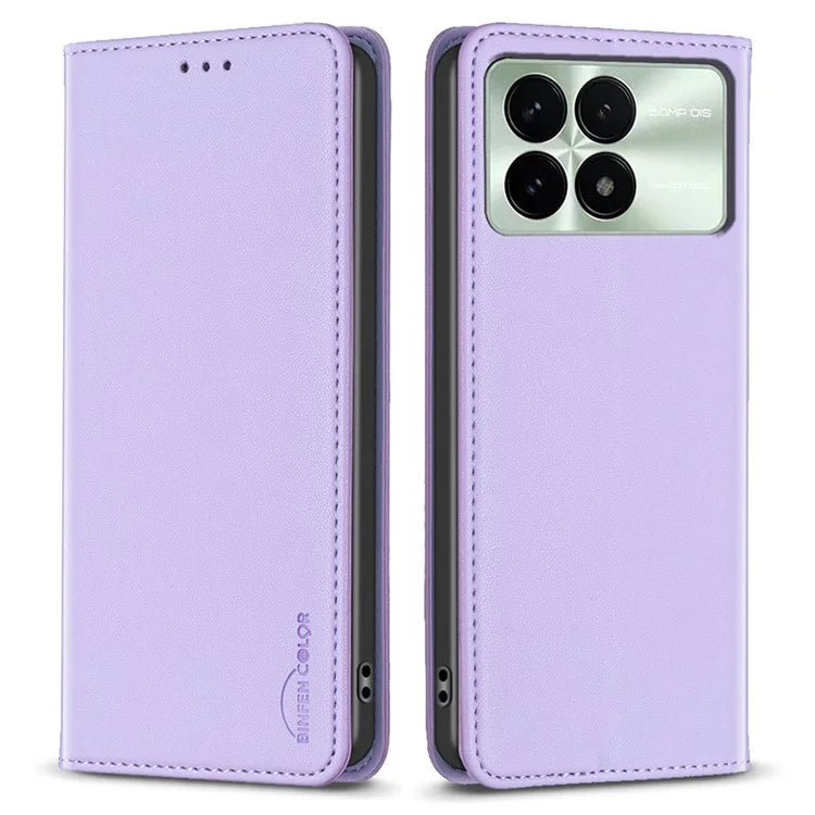 BINFEN COLOR BF18 For Xiaomi Redmi K70 5G  /  K70 Pro 5G Case Stand PU Leather Flip Cover with 3 Card Slots