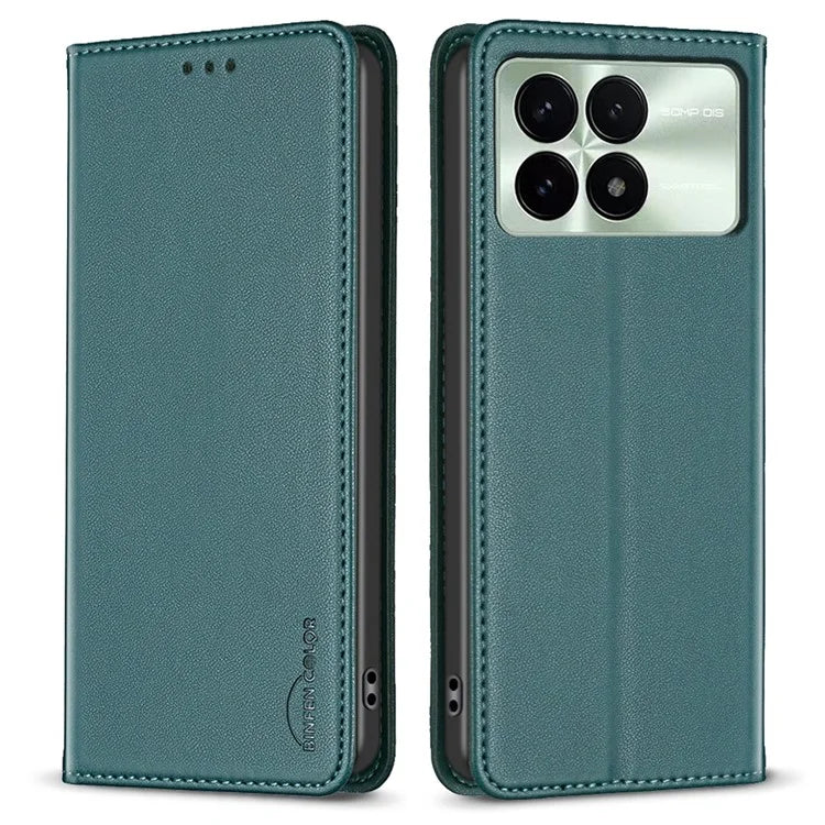 BINFEN COLOR BF18 For Xiaomi Redmi K70 5G  /  K70 Pro 5G Case Stand PU Leather Flip Cover with 3 Card Slots
