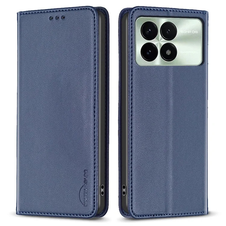 BINFEN COLOR BF18 For Xiaomi Redmi K70 5G  /  K70 Pro 5G Case Stand PU Leather Flip Cover with 3 Card Slots