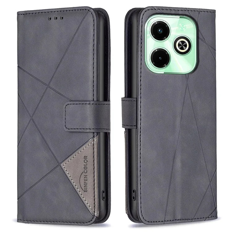 BINFEN COLOR BF05 For Transsion Infinix Hot 40i X6528B Leather Case Phone Protective Cover Wallet Stand