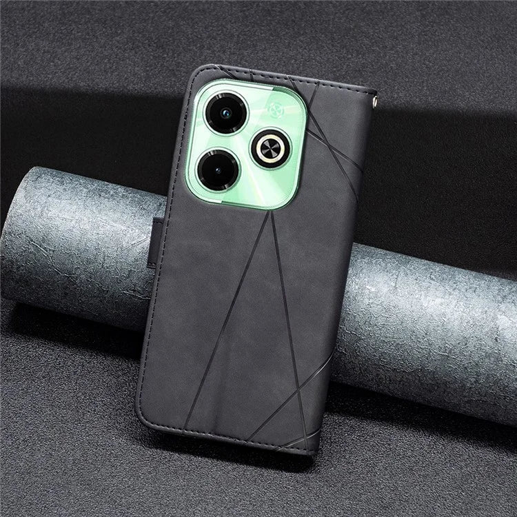 BINFEN COLOR BF05 For Transsion Infinix Hot 40i X6528B Leather Case Phone Protective Cover Wallet Stand