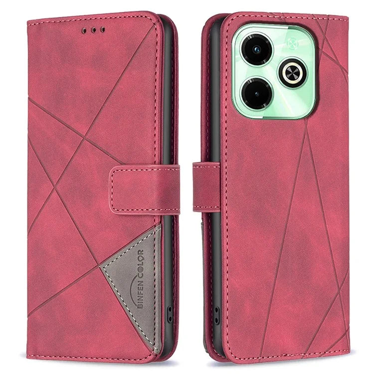 BINFEN COLOR BF05 For Transsion Infinix Hot 40i X6528B Leather Case Phone Protective Cover Wallet Stand