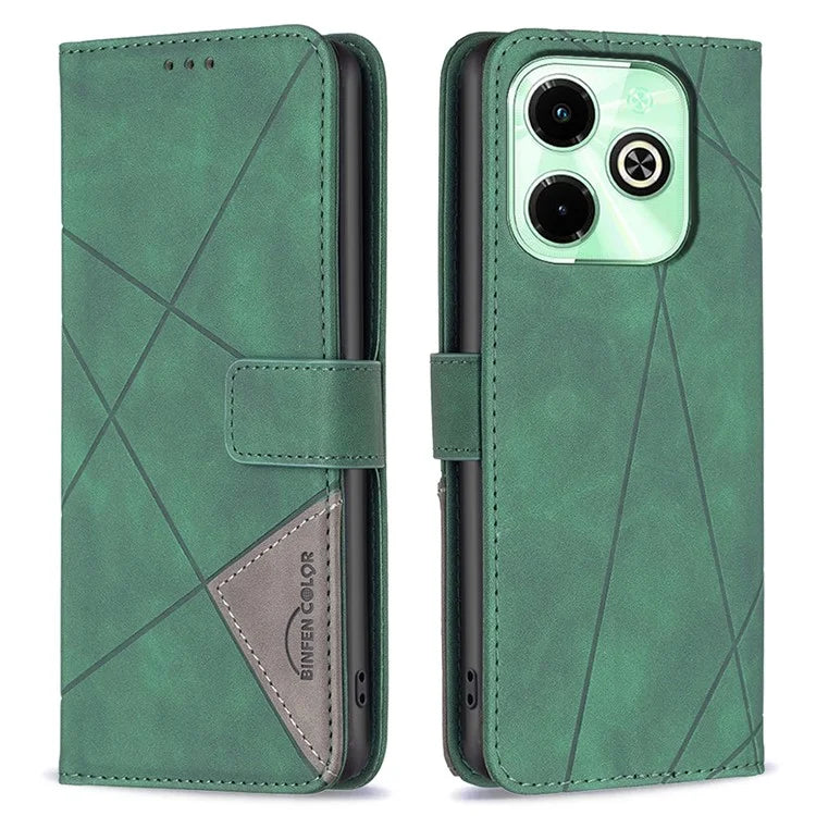 BINFEN COLOR BF05 For Transsion Infinix Hot 40i X6528B Leather Case Phone Protective Cover Wallet Stand