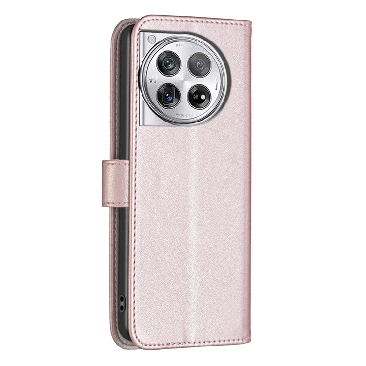 BINFEN COLOR BF17 For OnePlus 12 5G Leather Wallet Case Imprint Full Protection Cover Stand