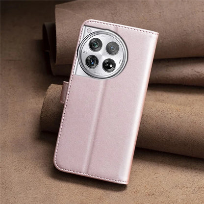 BINFEN COLOR BF17 For OnePlus 12 5G Leather Wallet Case Imprint Full Protection Cover Stand