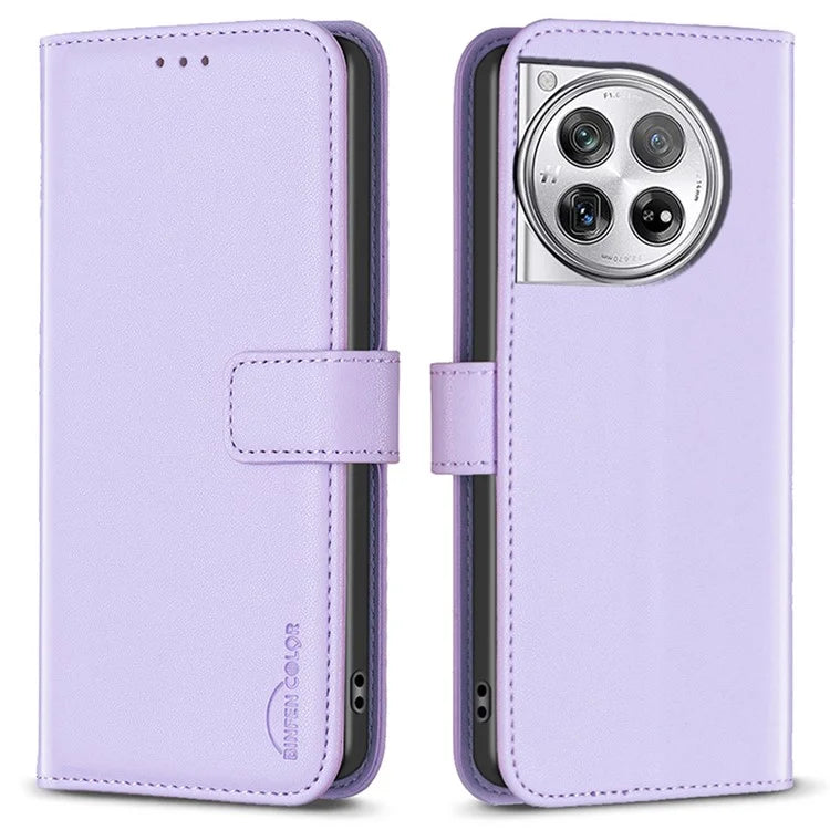 BINFEN COLOR BF17 For OnePlus 12 5G Leather Wallet Case Imprint Full Protection Cover Stand
