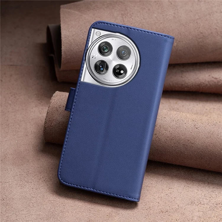 BINFEN COLOR BF17 For OnePlus 12 5G Leather Wallet Case Imprint Full Protection Cover Stand