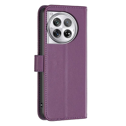 BINFEN COLOR BF17 For OnePlus 12 5G Leather Wallet Case Imprint Full Protection Cover Stand