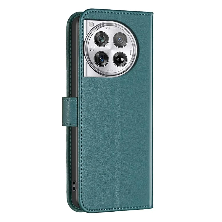 BINFEN COLOR BF17 For OnePlus 12 5G Leather Wallet Case Imprint Full Protection Cover Stand