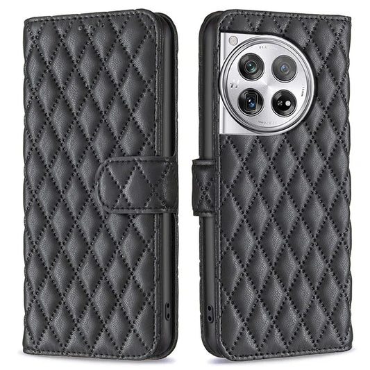 BINFEN COLOR BF Style-14 For OnePlus 12 5G Case Stand PU Leather Wallet Flip Cover Protector