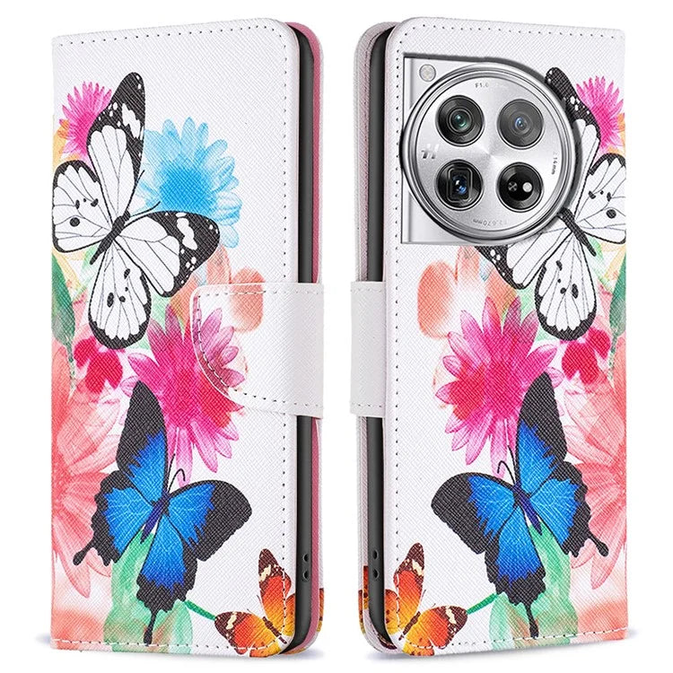 For OnePlus 12 5G Wallet Case Stand Pattern Printing PU Leather Phone Cover Protector