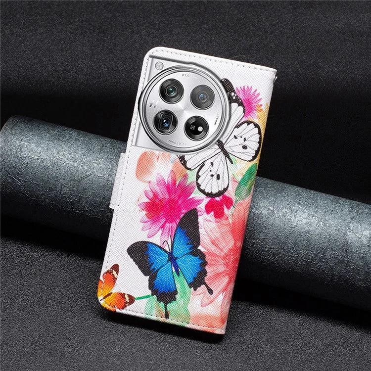 For OnePlus 12 5G Wallet Case Stand Pattern Printing PU Leather Phone Cover Protector