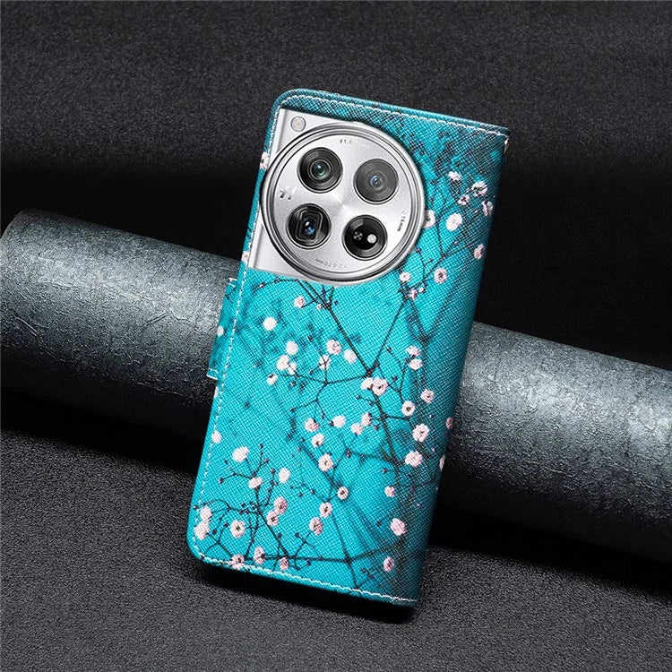 For OnePlus 12 5G Wallet Case Stand Pattern Printing PU Leather Phone Cover Protector