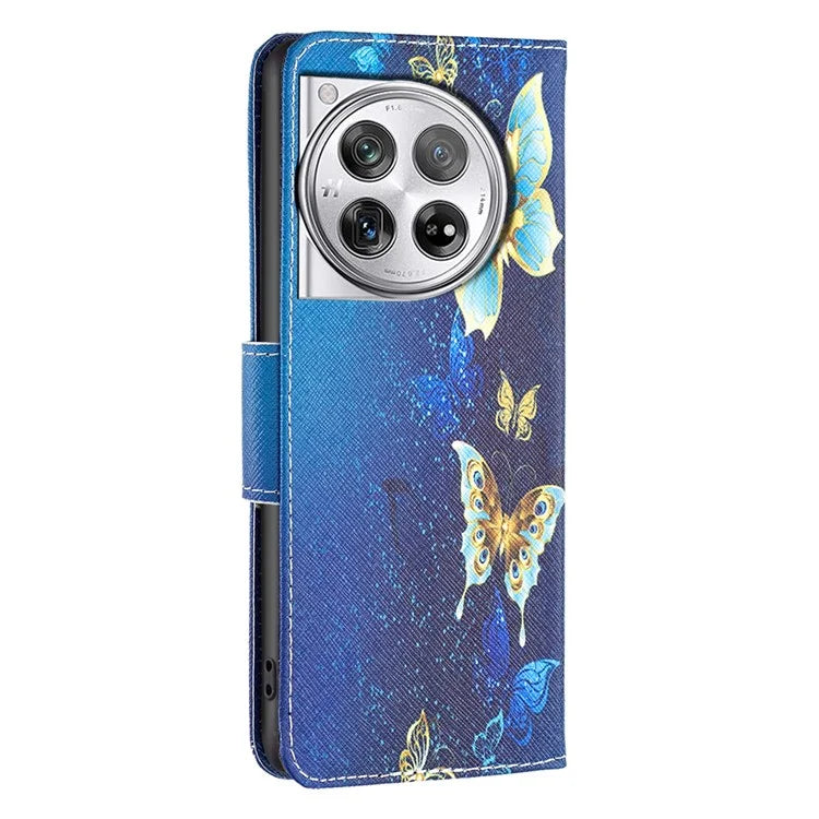 For OnePlus 12 5G Wallet Case Stand Pattern Printing PU Leather Phone Cover Protector