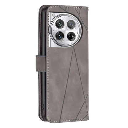 BINFEN COLOR BF05 For OnePlus 12 5G Case Stand Wallet Imprinted Line PU Leather Cover
