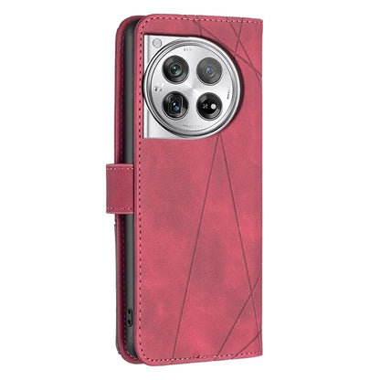 BINFEN COLOR BF05 For OnePlus 12 5G Case Stand Wallet Imprinted Line PU Leather Cover
