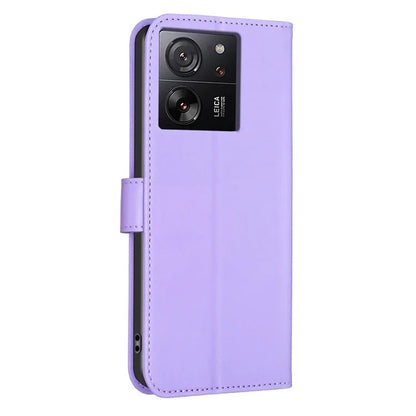 For Xiaomi 13T Case with Wallet Clover Pattern Leather Phone Stand Flip Cover