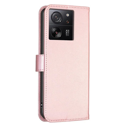 For Xiaomi 13T Case with Wallet Clover Pattern Leather Phone Stand Flip Cover