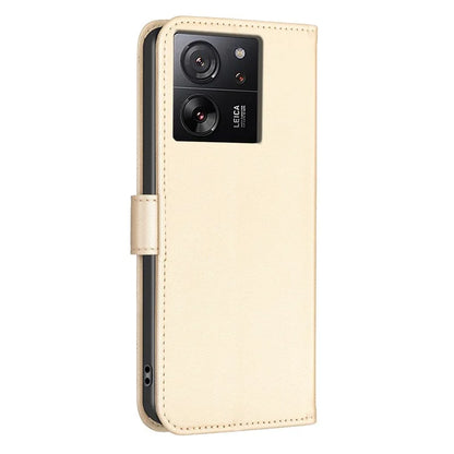 For Xiaomi 13T Case with Wallet Clover Pattern Leather Phone Stand Flip Cover