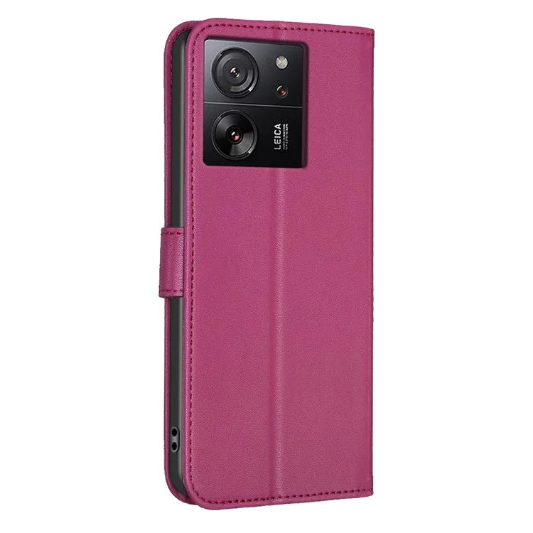 For Xiaomi 13T Case with Wallet Clover Pattern Leather Phone Stand Flip Cover