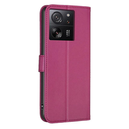 For Xiaomi 13T Case with Wallet Clover Pattern Leather Phone Stand Flip Cover