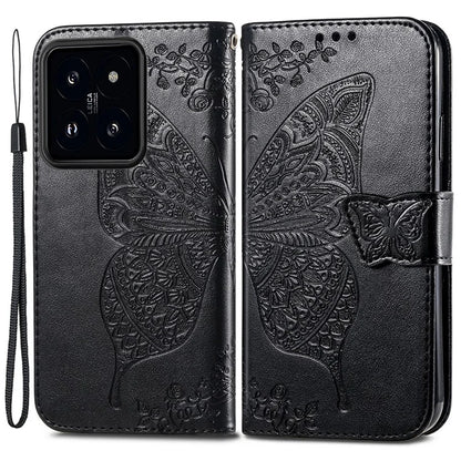 For Xiaomi 14 Phone Case Imprinted Butterfly Pattern PU Leather Cover Wallet