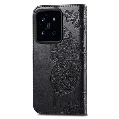 For Xiaomi 14 Phone Case Imprinted Butterfly Pattern PU Leather Cover Wallet