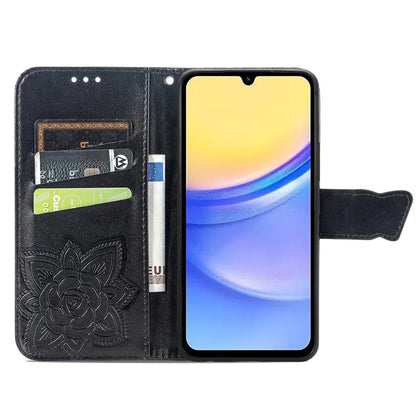 For Samsung Galaxy A15 5G Wallet Case PU Leather Wrist Strap Card Slots Cover