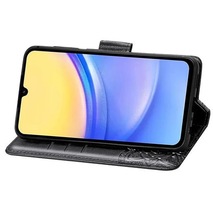 For Samsung Galaxy A15 5G Wallet Case PU Leather Wrist Strap Card Slots Cover