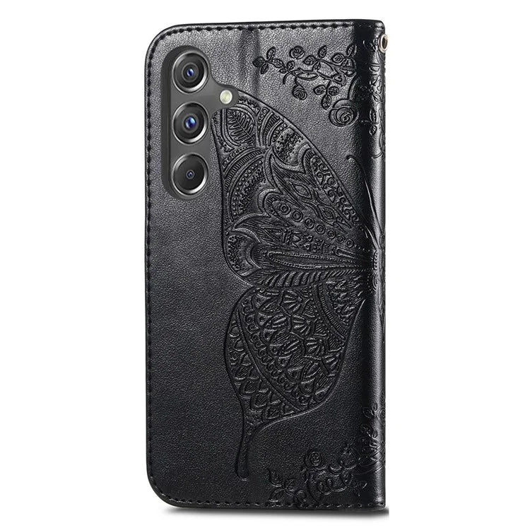 For Samsung Galaxy A15 5G Wallet Case PU Leather Wrist Strap Card Slots Cover