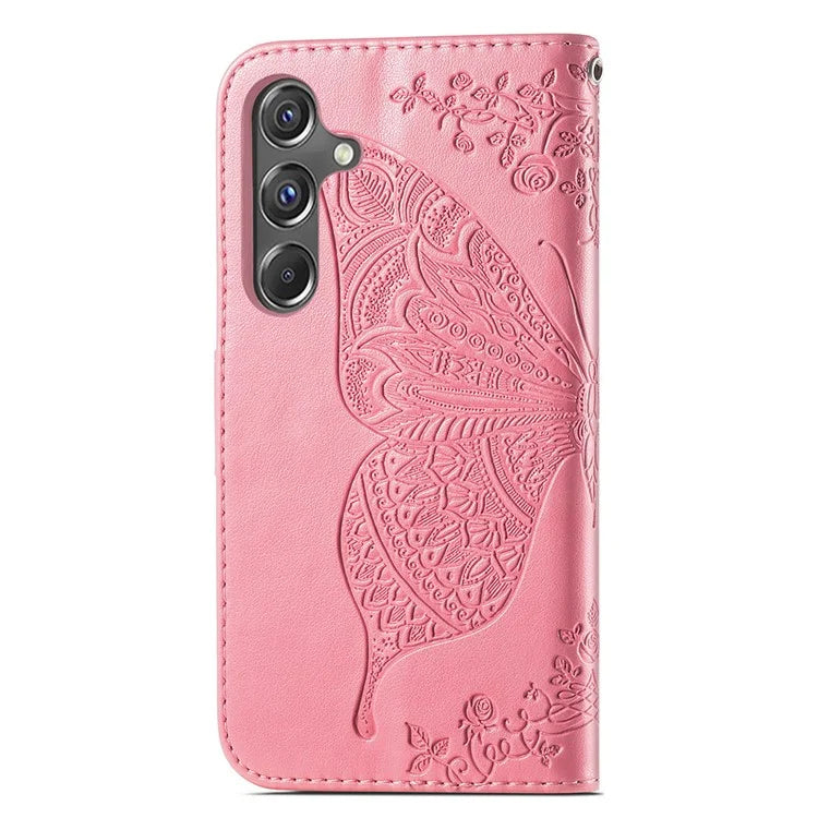 For Samsung Galaxy A15 5G Wallet Case PU Leather Wrist Strap Card Slots Cover