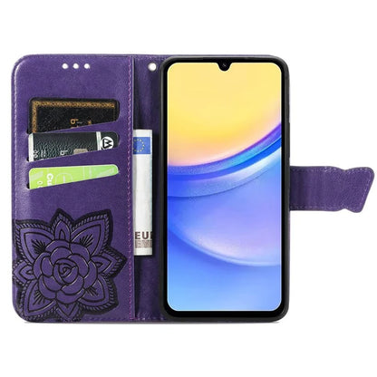 For Samsung Galaxy A15 5G Wallet Case PU Leather Wrist Strap Card Slots Cover