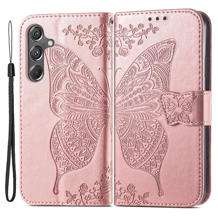 For Samsung Galaxy A15 5G Wallet Case PU Leather Wrist Strap Card Slots Cover