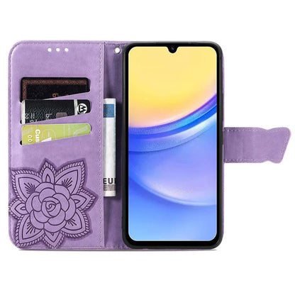 For Samsung Galaxy A15 5G Wallet Case PU Leather Wrist Strap Card Slots Cover