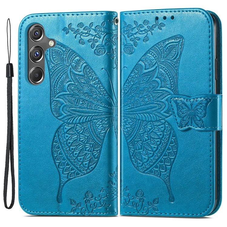 For Samsung Galaxy A15 5G Wallet Case PU Leather Wrist Strap Card Slots Cover
