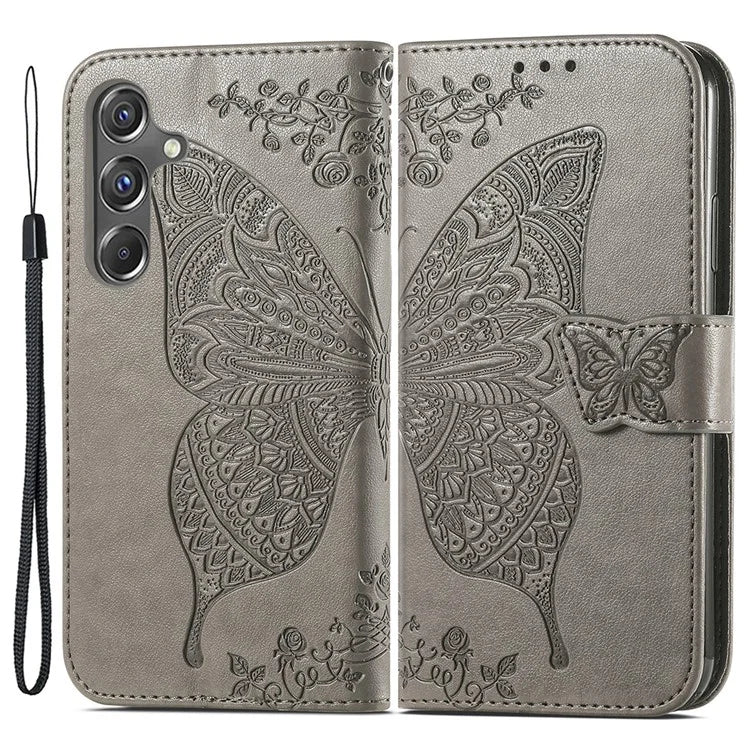 For Samsung Galaxy A15 5G Wallet Case PU Leather Wrist Strap Card Slots Cover