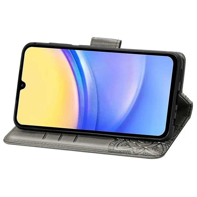 For Samsung Galaxy A15 5G Wallet Case PU Leather Wrist Strap Card Slots Cover
