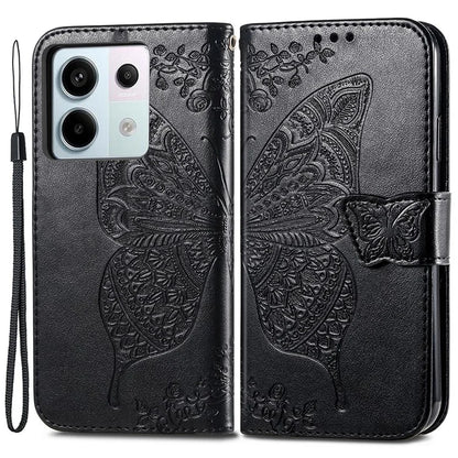For Xiaomi Redmi Note 13 Pro 5G / Poco X6 5G Case Wallet with Card Holder Butterfly Pattern PU Leather Phone Cover