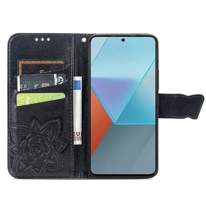 For Xiaomi Redmi Note 13 Pro 5G / Poco X6 5G Case Wallet with Card Holder Butterfly Pattern PU Leather Phone Cover