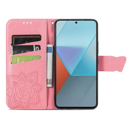 For Xiaomi Redmi Note 13 Pro 5G / Poco X6 5G Case Wallet with Card Holder Butterfly Pattern PU Leather Phone Cover