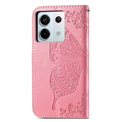 For Xiaomi Redmi Note 13 Pro 5G / Poco X6 5G Case Wallet with Card Holder Butterfly Pattern PU Leather Phone Cover